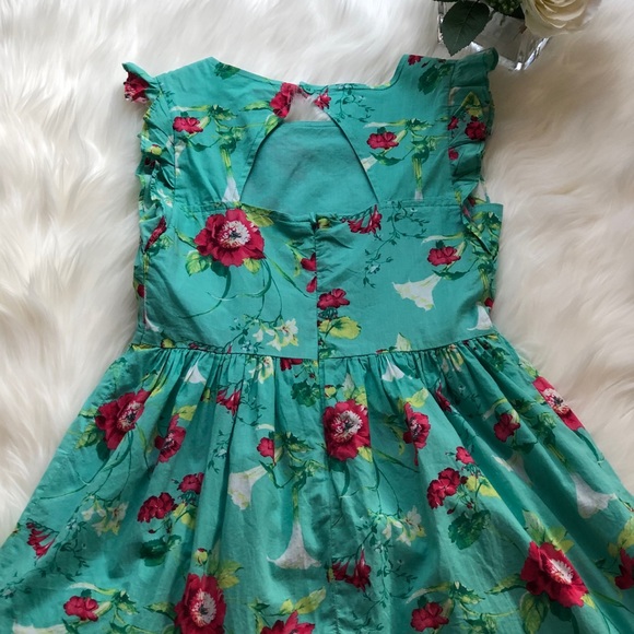 Gap girls dress size 7/8 Spring green floral print - Picture 5 of 7